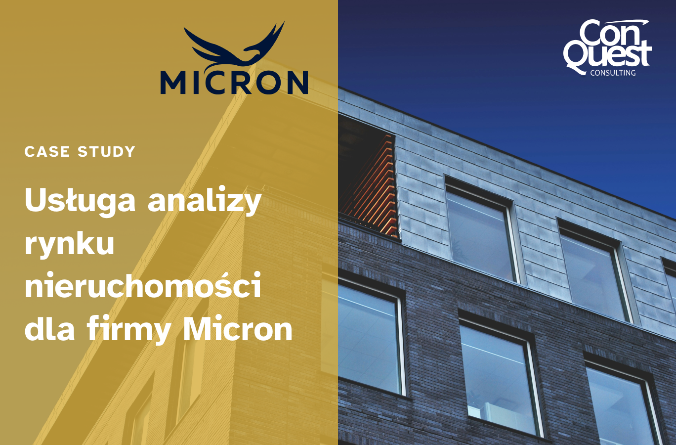 Okładka case study pt.:"Usługa analizy rynku nieruchomości dla firmy Micron"